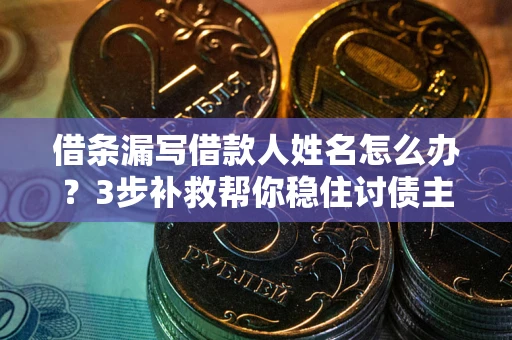 济南借条漏写借款人姓名怎么办？3步补救帮你稳住讨债主动权